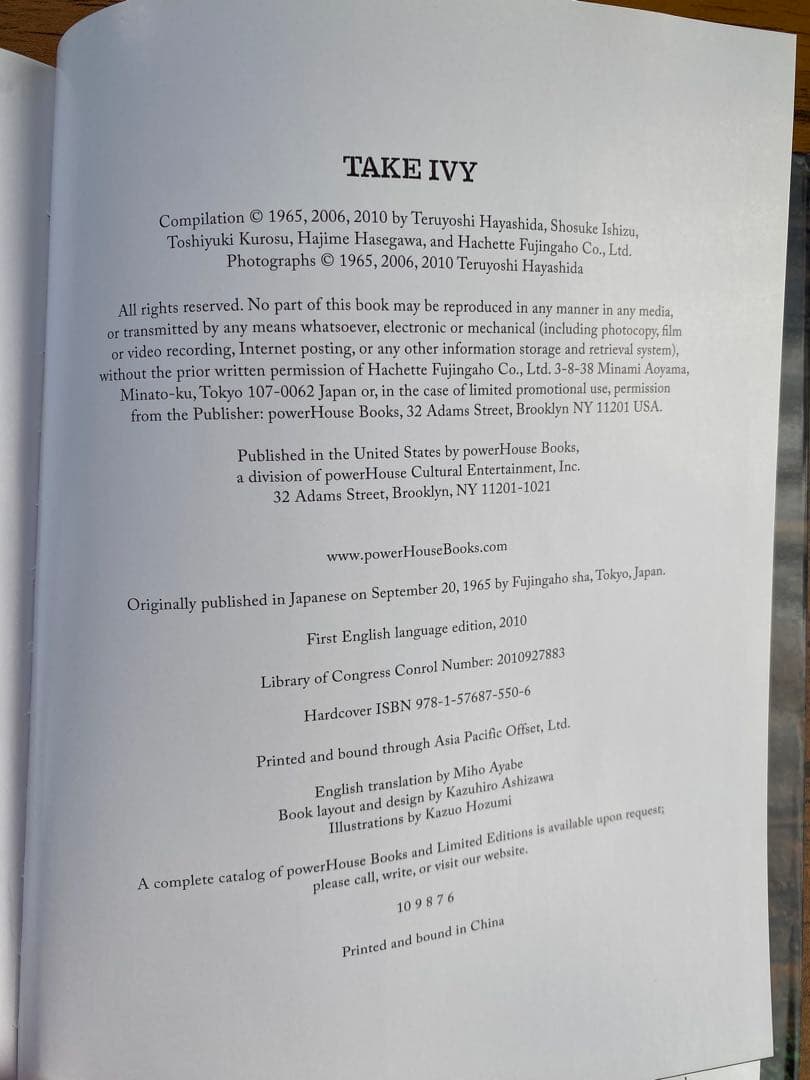 TAKE IVY テイクアイビー T.HAYASHIDA 写真集 英語版