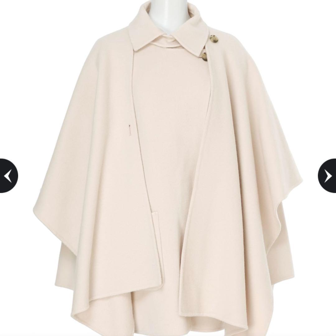 【新品】カデュネ ストール付きリバーコートオフ白Sサイズ