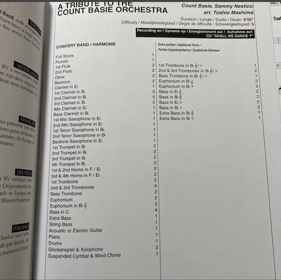 2/4削除　最終値下げ　真島俊夫編トリビュートトゥザカウントベイシーオーケストラ