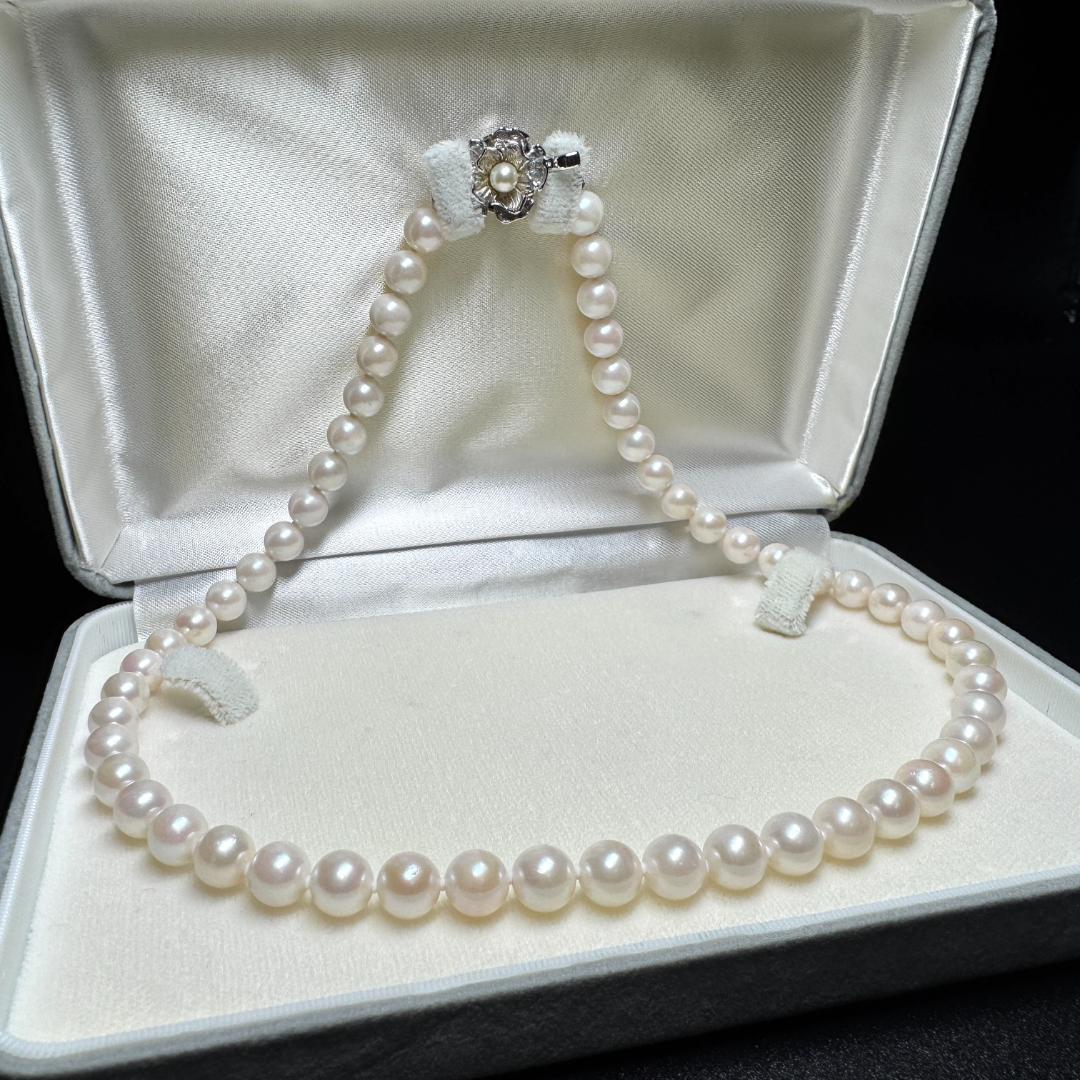 White Base✨ あこや真珠 パール ネックレス 約7-7.4mm SV