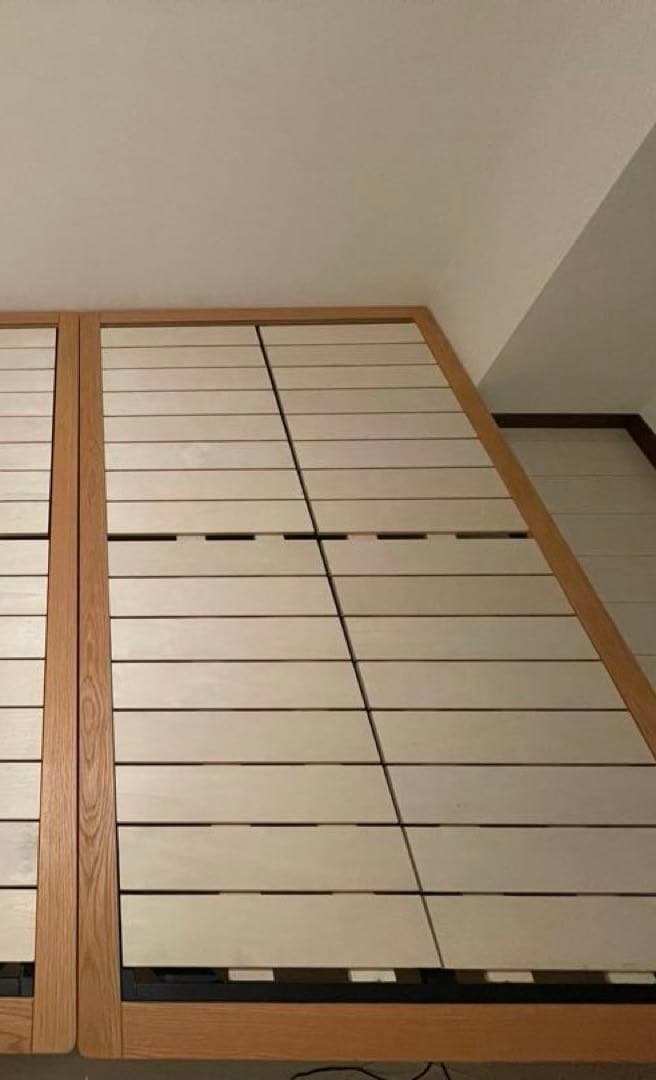 無印良品　セミダブル　オーク　ベッドフレーム　脚付