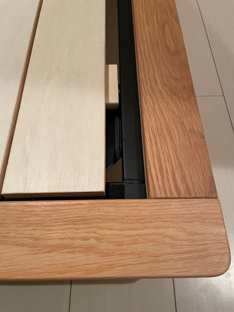 無印良品　セミダブル　オーク　ベッドフレーム　脚付