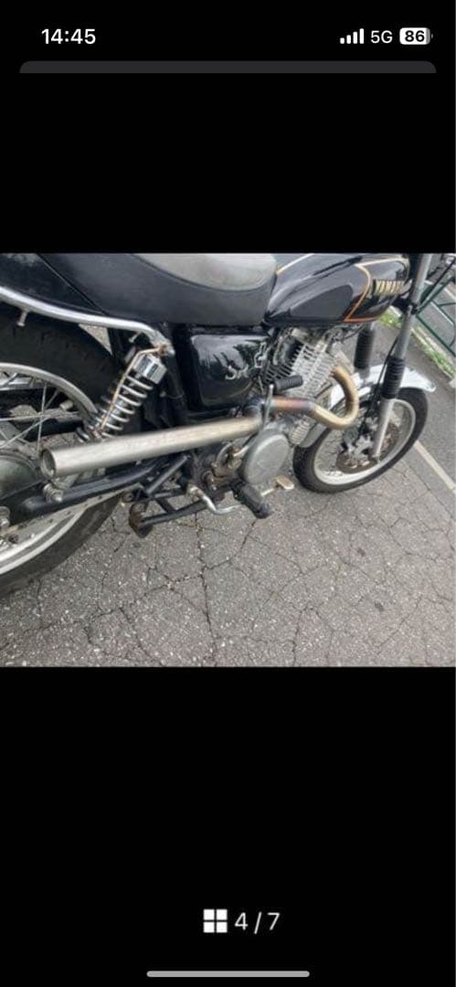 ちりちりsr400 アップマフラーワンオフ　チョッパー　vmx モトクロス