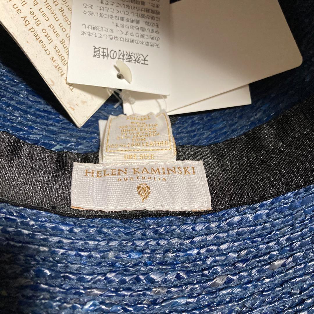 タグ付　HELEN KAMINSKI BESA６ ネイビー ラフィア　帽子