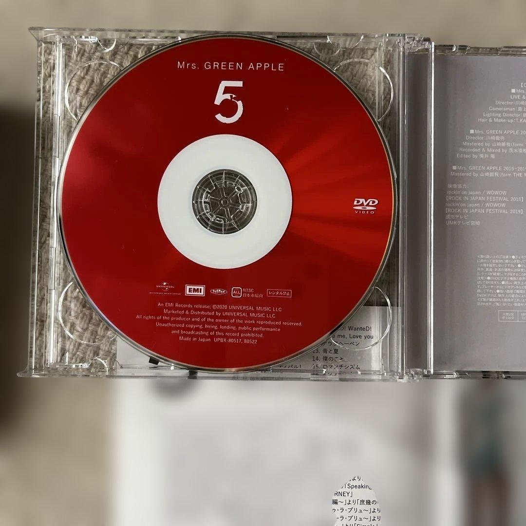初回限定版　Mrs. GREEN APPLE 「5 」CD＋DVD2枚組