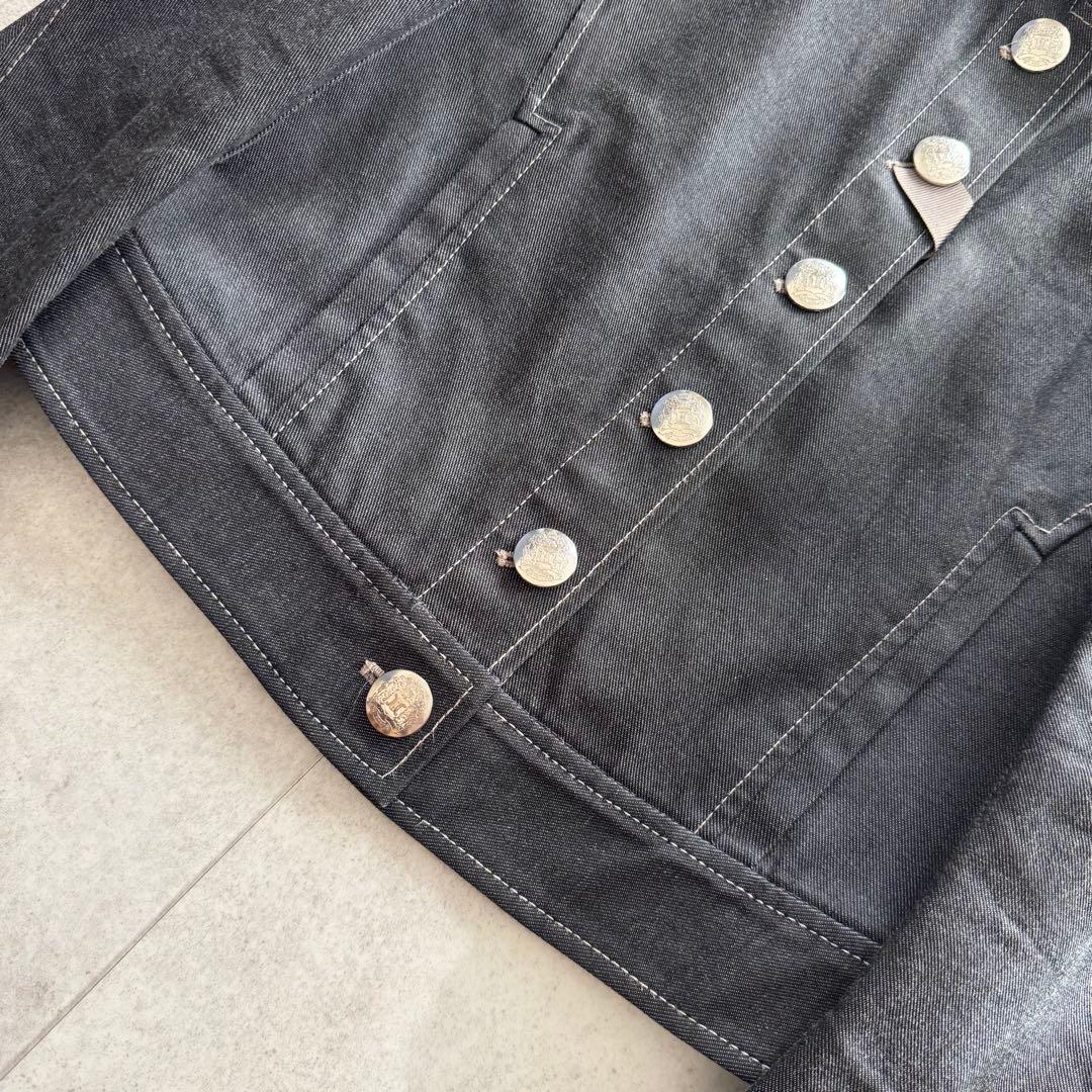 セリーヌ　デニムジャケット　Gジャン　トリオンフ　銀ボタン　38　グレー系