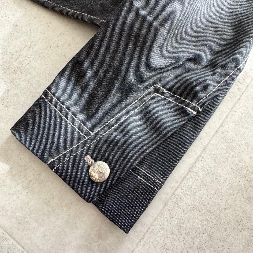 セリーヌ　デニムジャケット　Gジャン　トリオンフ　銀ボタン　38　グレー系