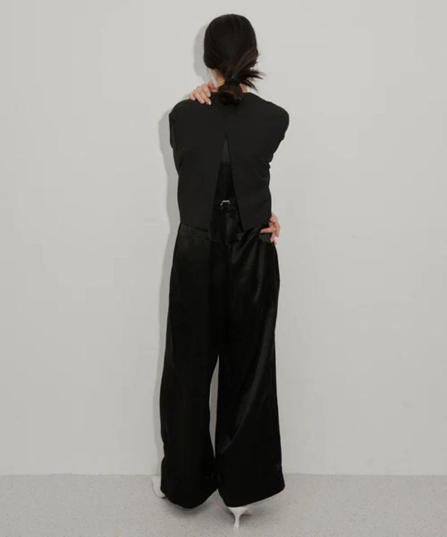 訳あり 新品 アダムエロペ 【サステナブル】 ジャケットコンビロンパース S 黒