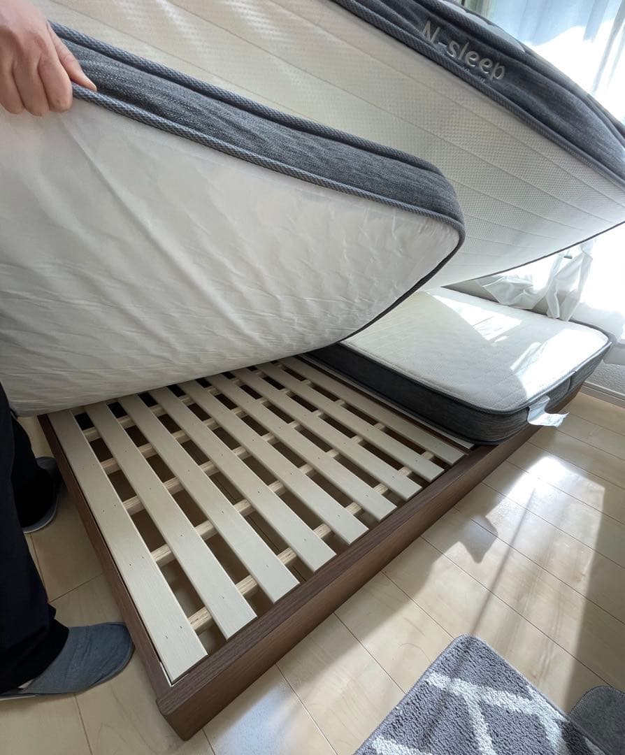 ニトリクイーンサイズ ベッドフレーム 170x200cmマット付き