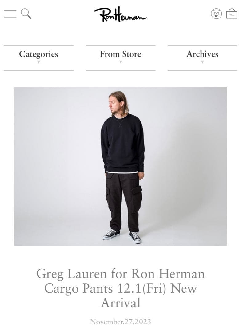 ロンハーマン別注 Greg Lauren グレッグローレン カーゴパンツ