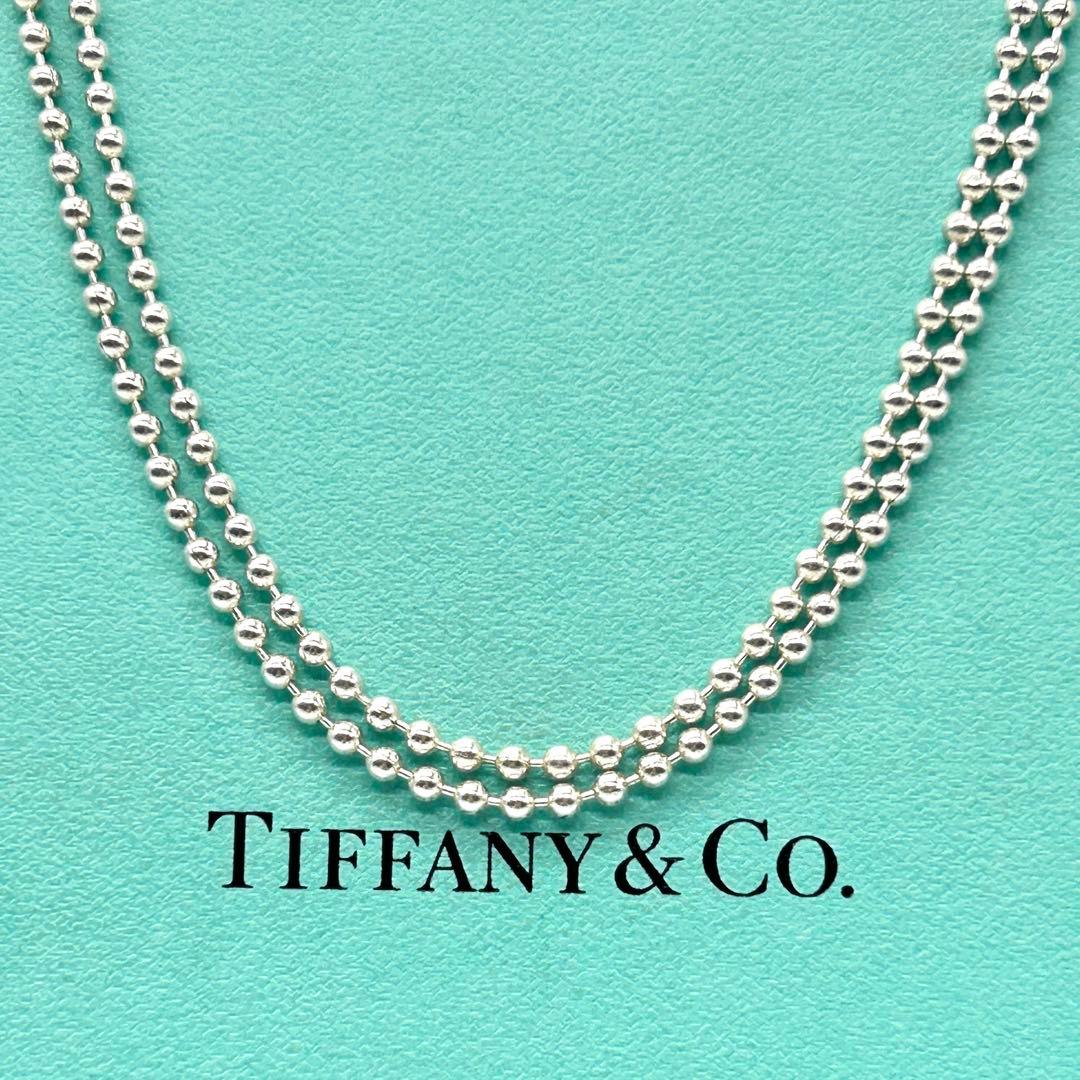 美品　ティファニー　ロング　ボールチェーン　ネックレス　シルバー　約87cm