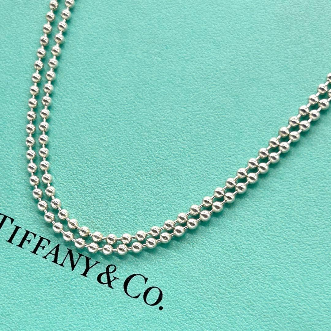 美品　ティファニー　ロング　ボールチェーン　ネックレス　シルバー　約87cm