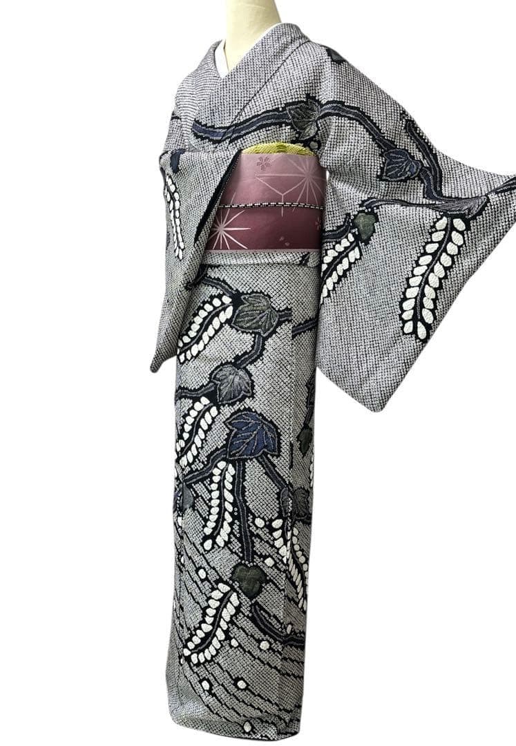 A159愛華 訪問着　総絞り　辻ヶ花　正絹　フォーマル　美品身丈166cm