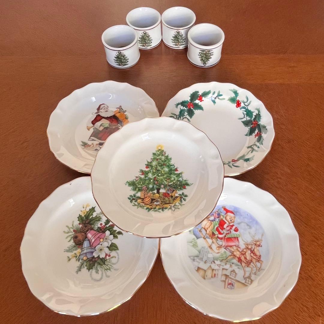 【美品】ロイヤルウィンチェスターダッチェス★クリスマス★プチプレート5枚