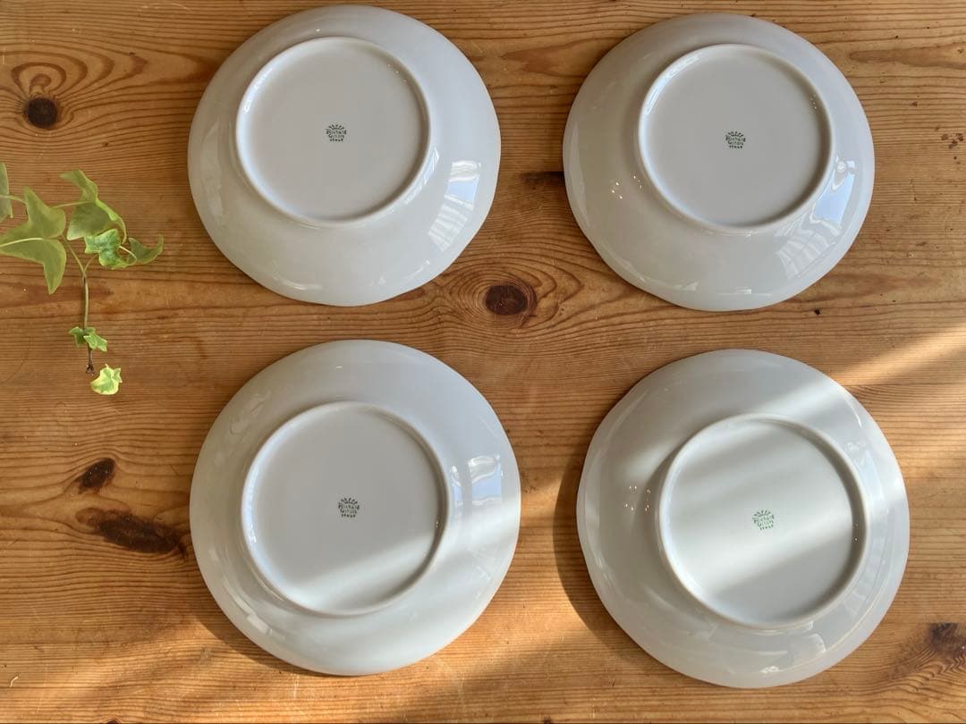 ジノリ　ベッキオホワイト　19ラウンドプレート×4