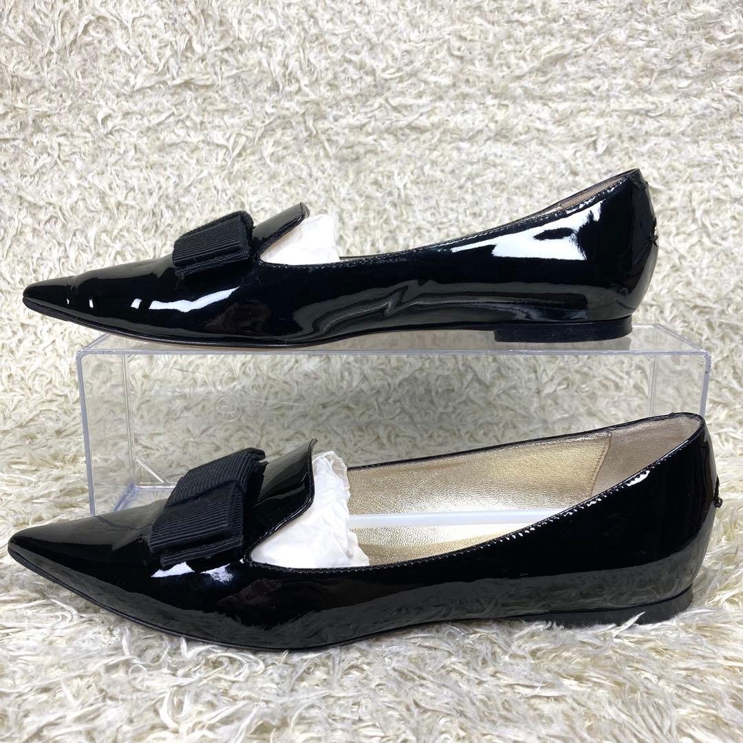『極美品』JIMMY CHOO オペラシューズ パンプス フラット リボン 黒
