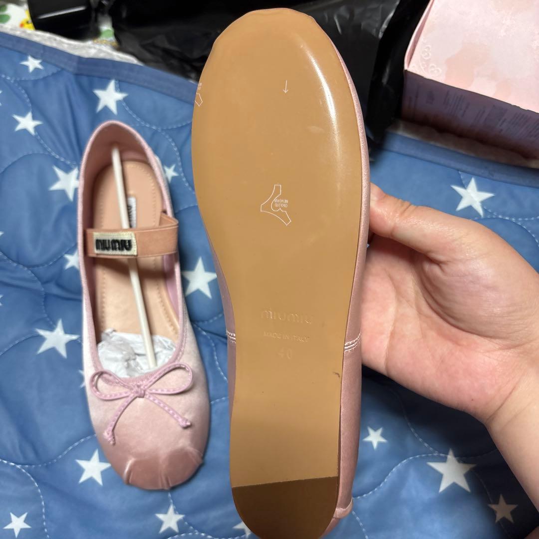 ピンク バレエシューズ クロスストラップ