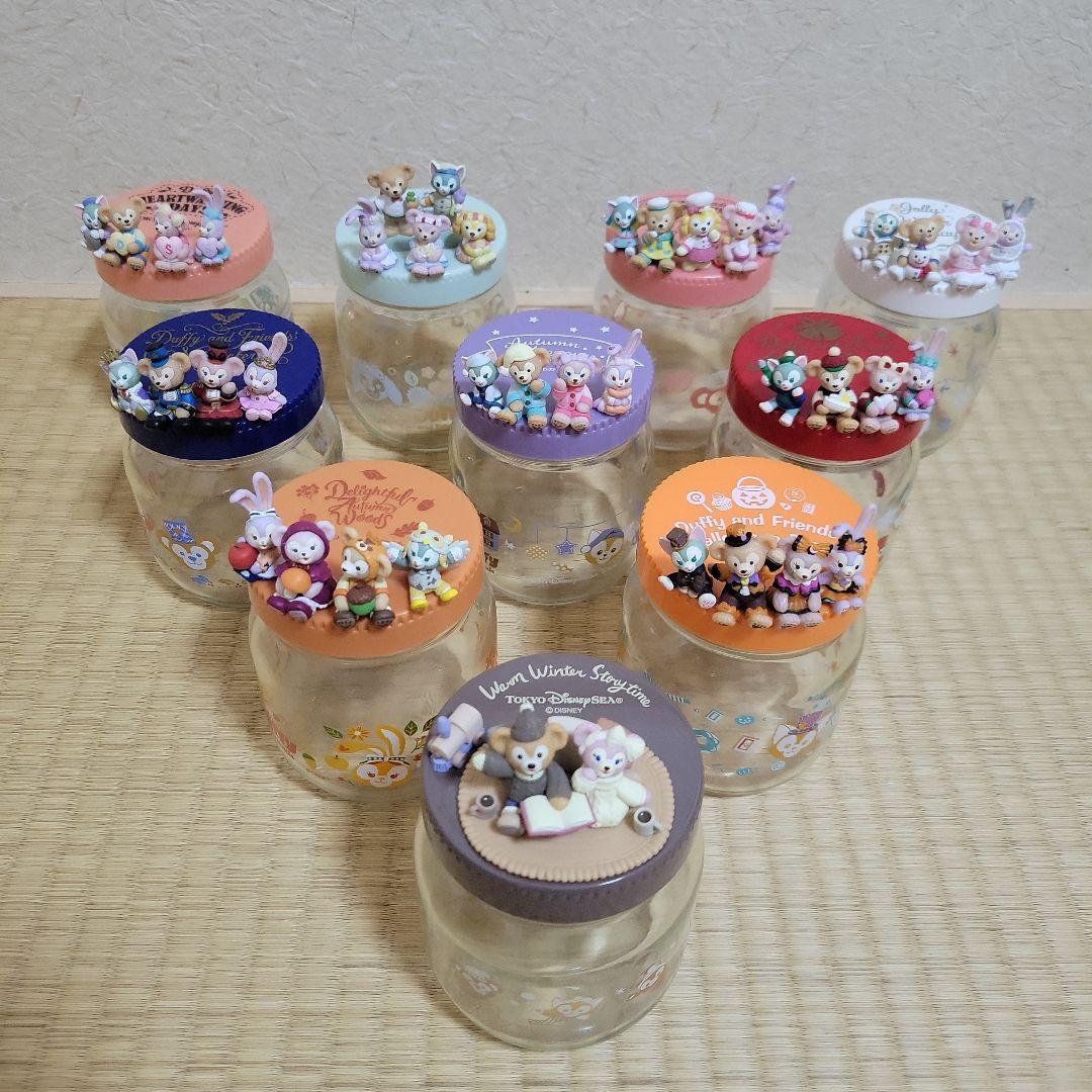 TDS ダッフィー＆フレンズ フィギュア付きガラス瓶(キャニスター)まとめ売り