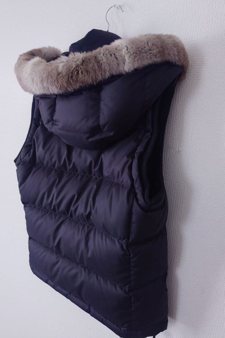 【極美品】BURBERRY ファー付きダウンベスト ブラック サイズL