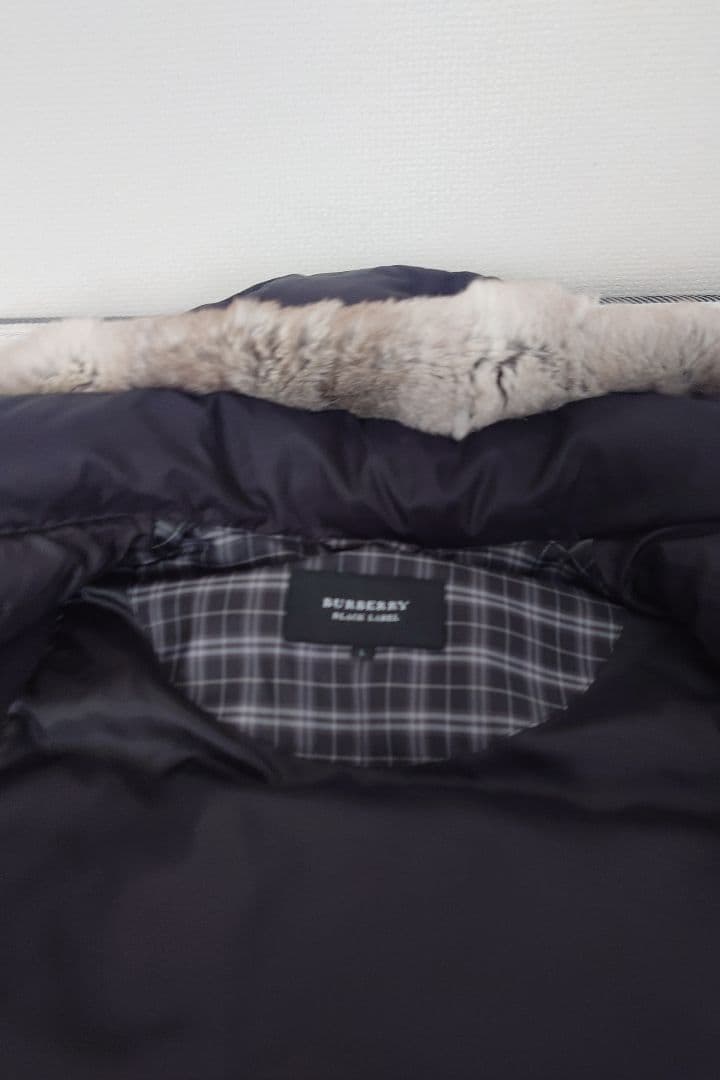 【極美品】BURBERRY ファー付きダウンベスト ブラック サイズL
