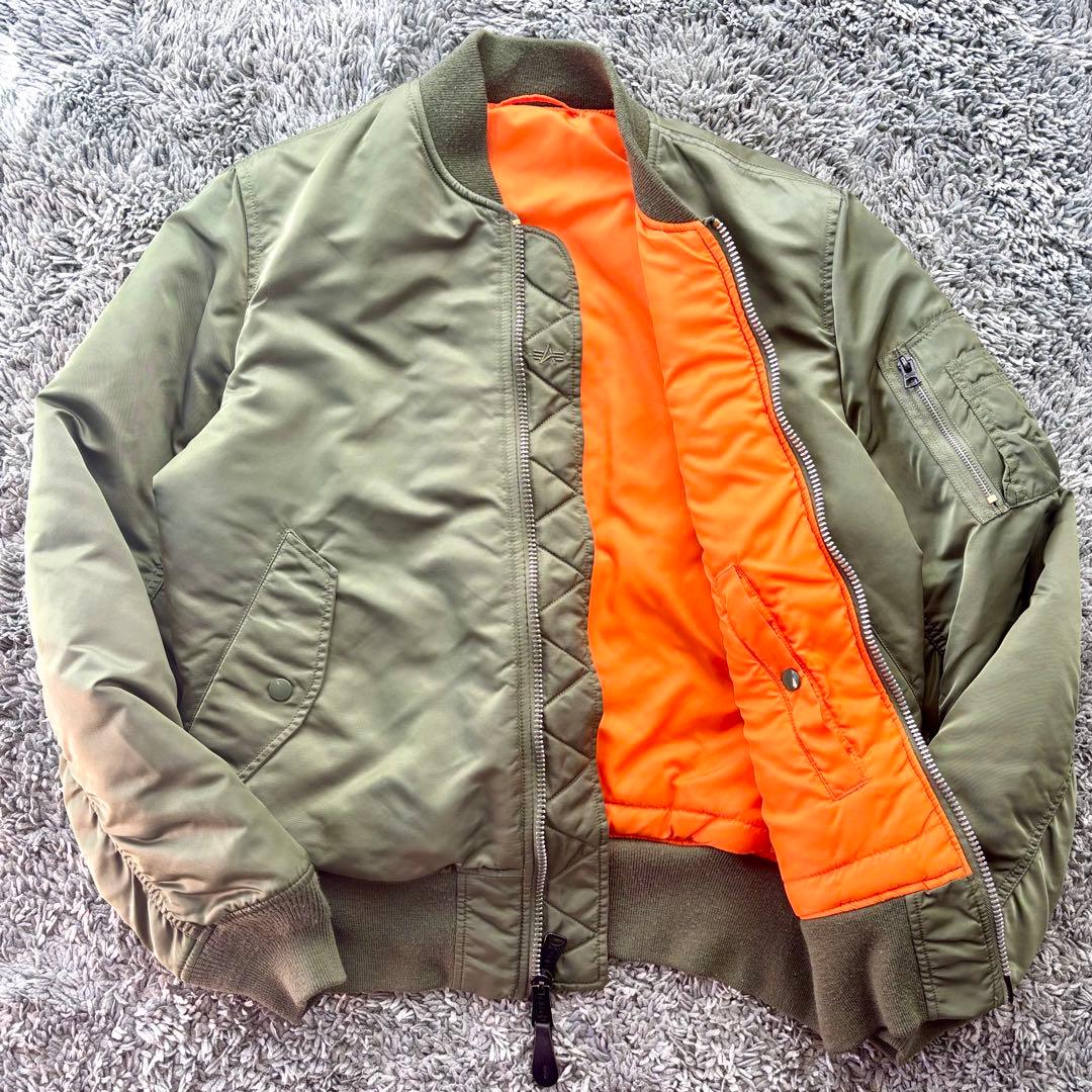 【極美品】アルファインダストリーズ MA-1 フライトジャケット カーキ M