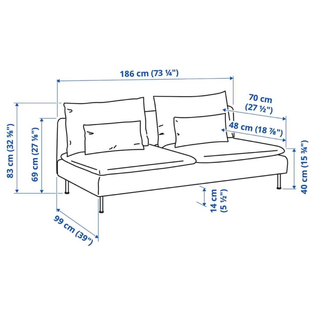 ソーデルハムン カバー3人掛けソファセクション用、フリードトウナ ライトベージュ