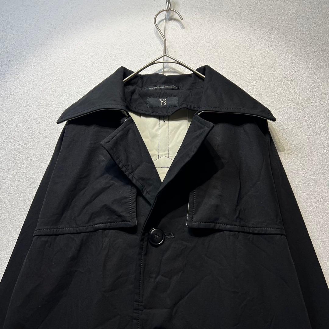 希少 ワイズ 上質 ワッシャー シワ加工 ダブルガンパッチ チェスターコート 1