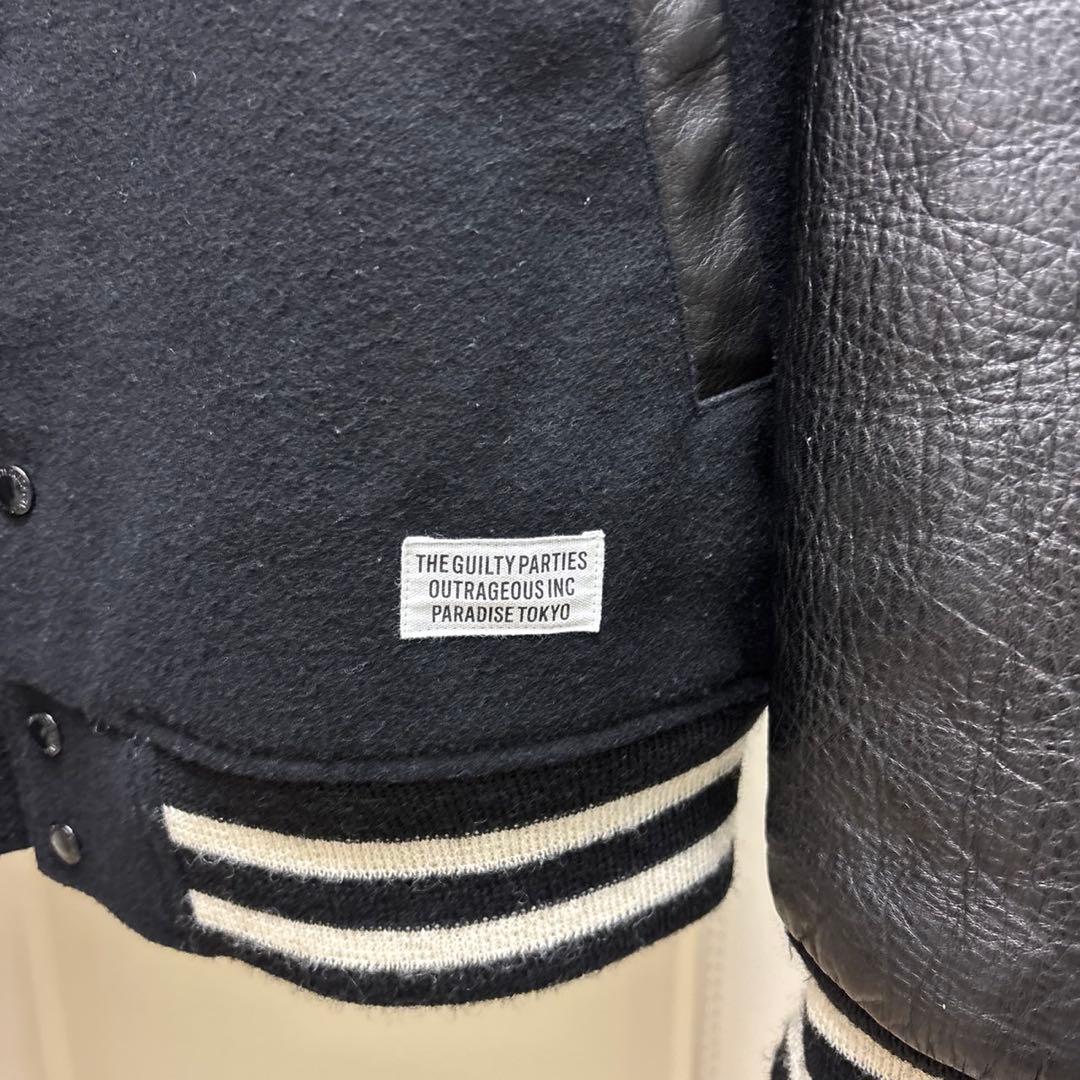 ワコマリア 天国東京 バーシティジャケット ウールメルトン カウハイド　XL