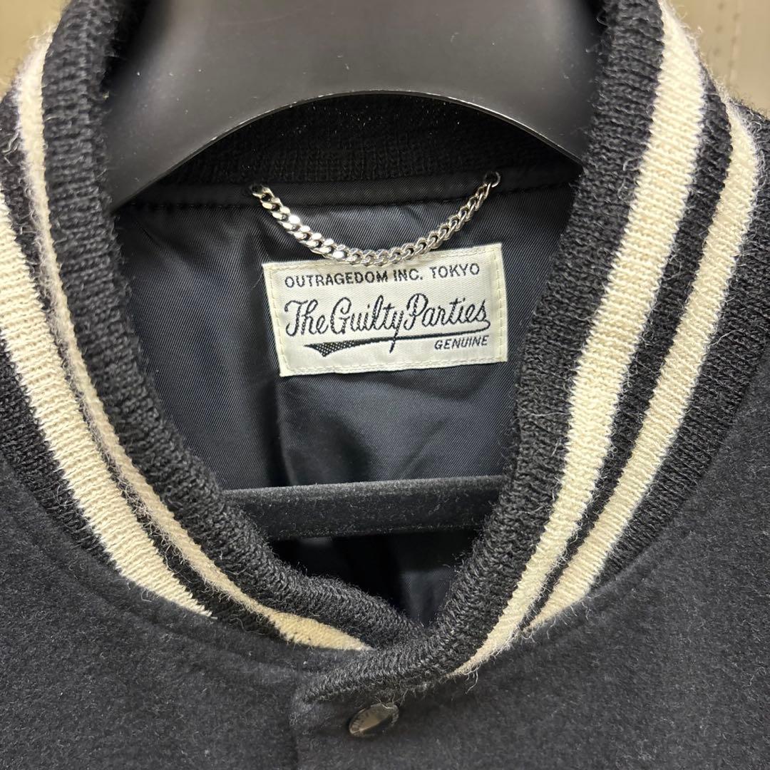 ワコマリア 天国東京 バーシティジャケット ウールメルトン カウハイド　XL