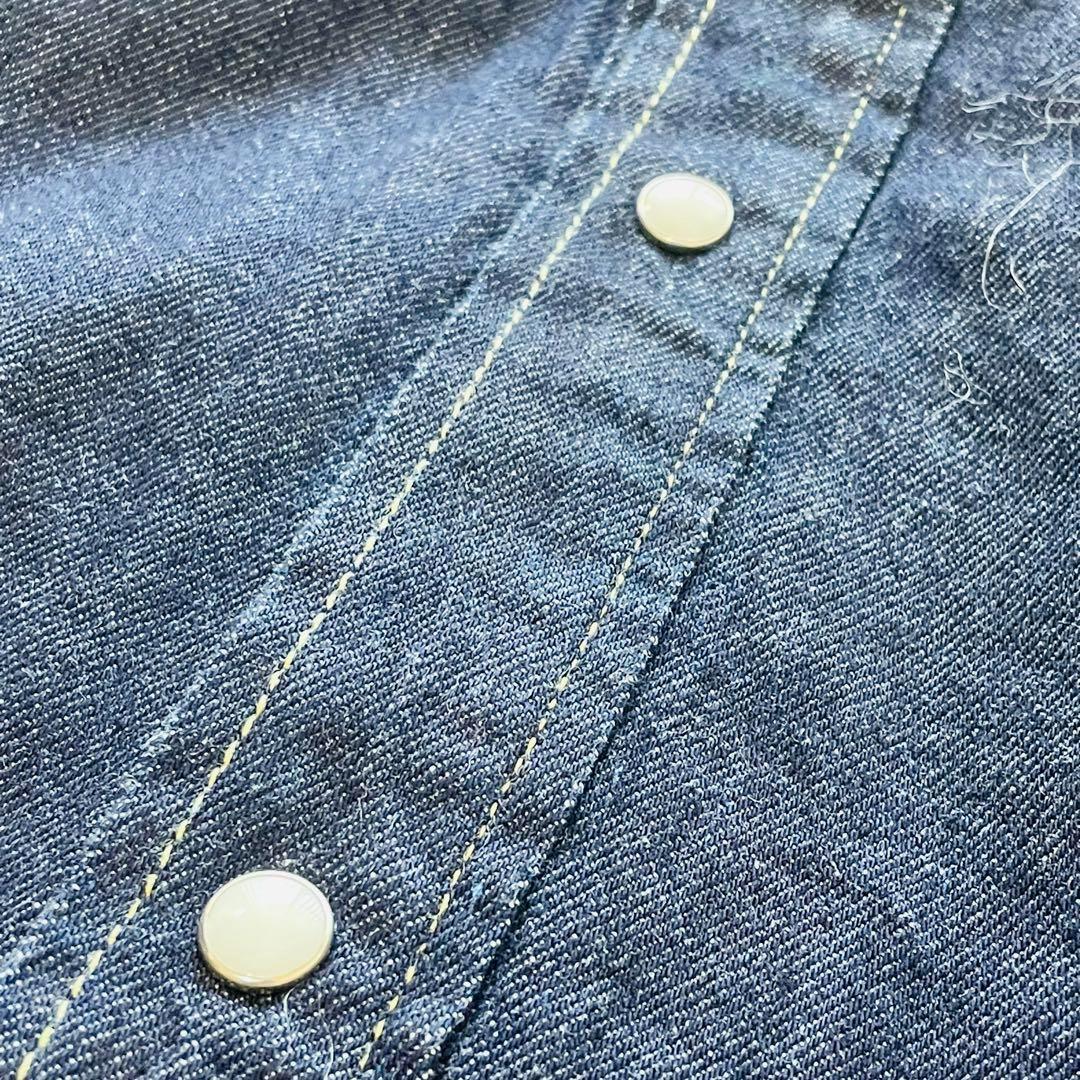 児島マーケットプレイス デニムシャツ ウエスタン インディゴ Lサイズ