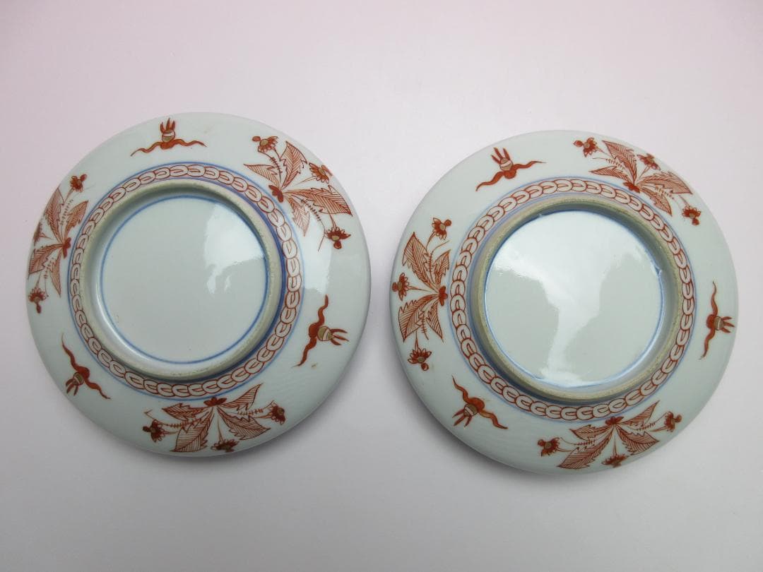 大聖寺伊万里 金彩 色絵 小皿 10客 古伊万里 時代 70707