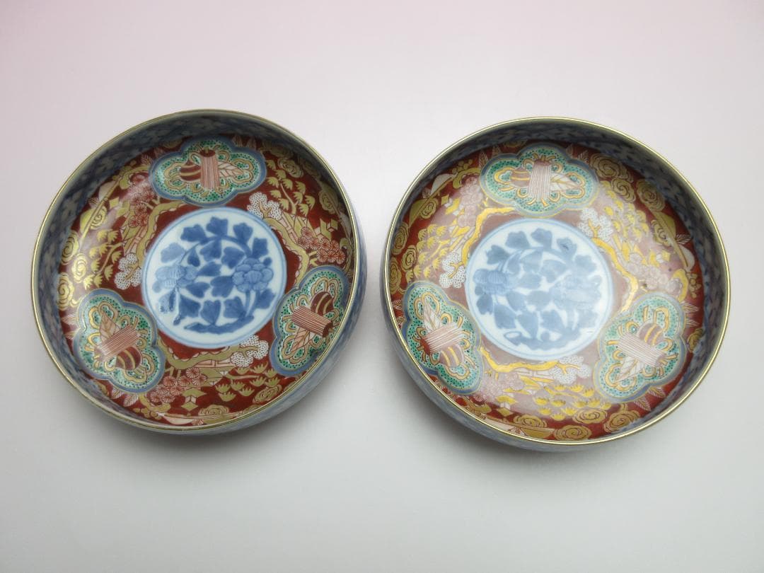 大聖寺伊万里 金彩 色絵 小皿 10客 古伊万里 時代 70707