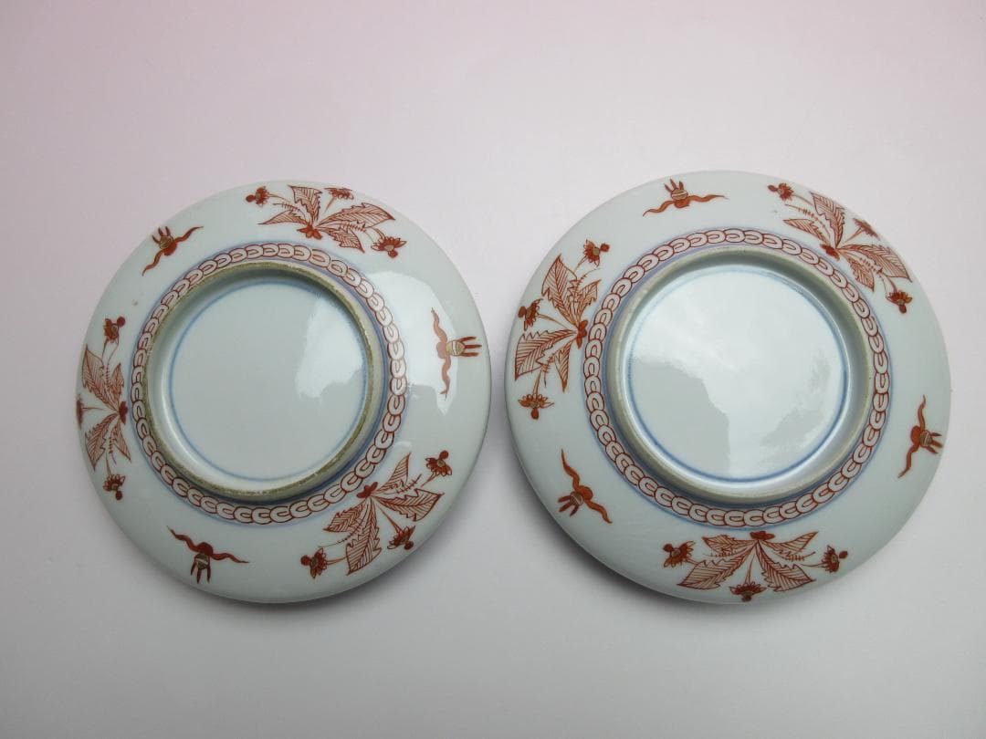 大聖寺伊万里 金彩 色絵 小皿 10客 古伊万里 時代 70707