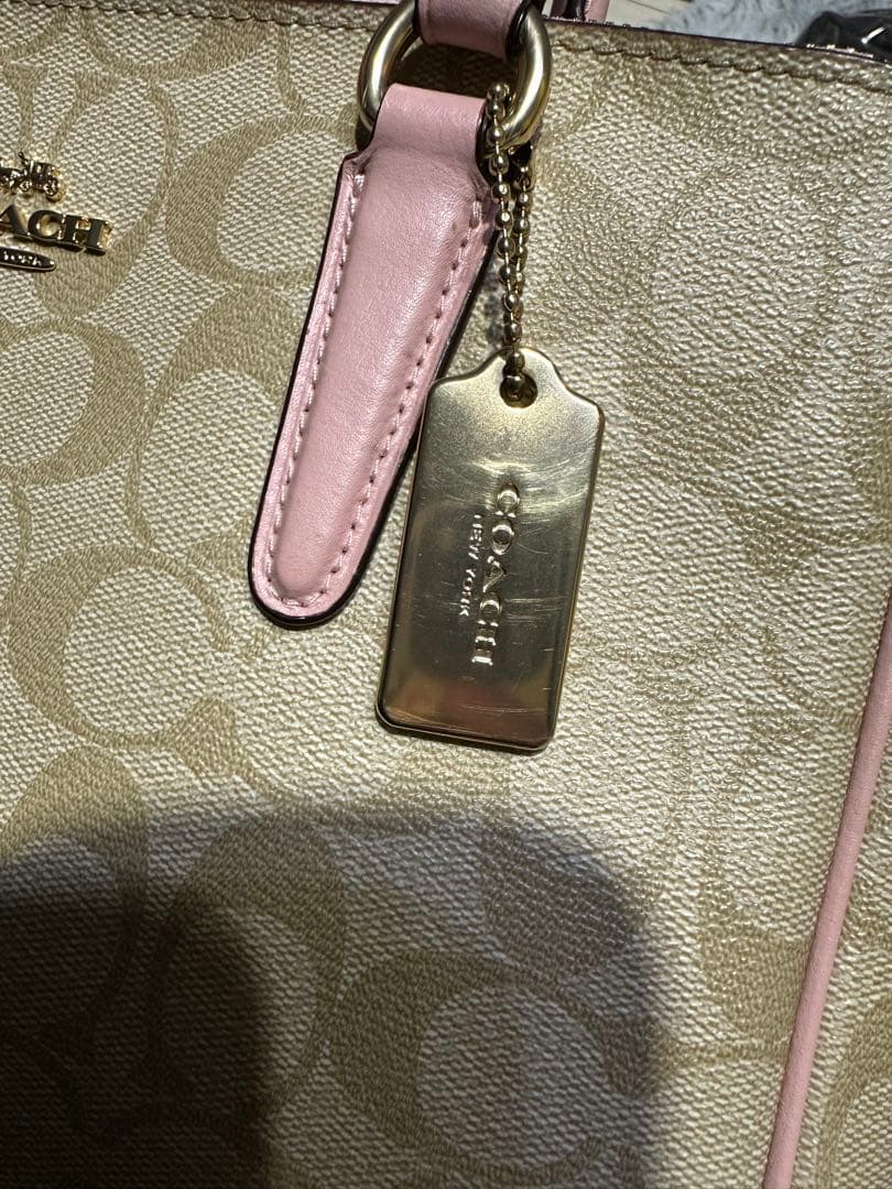 COACH ショルダーバッグ ベージュ ピンク 2WAY 美品