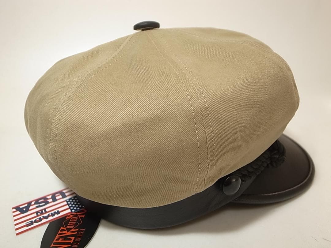 米国製ニューヨークハットCotton Brandoモーターサイクル Lカーキ新品