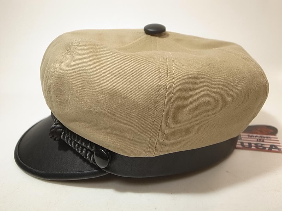 米国製ニューヨークハットCotton Brandoモーターサイクル Lカーキ新品