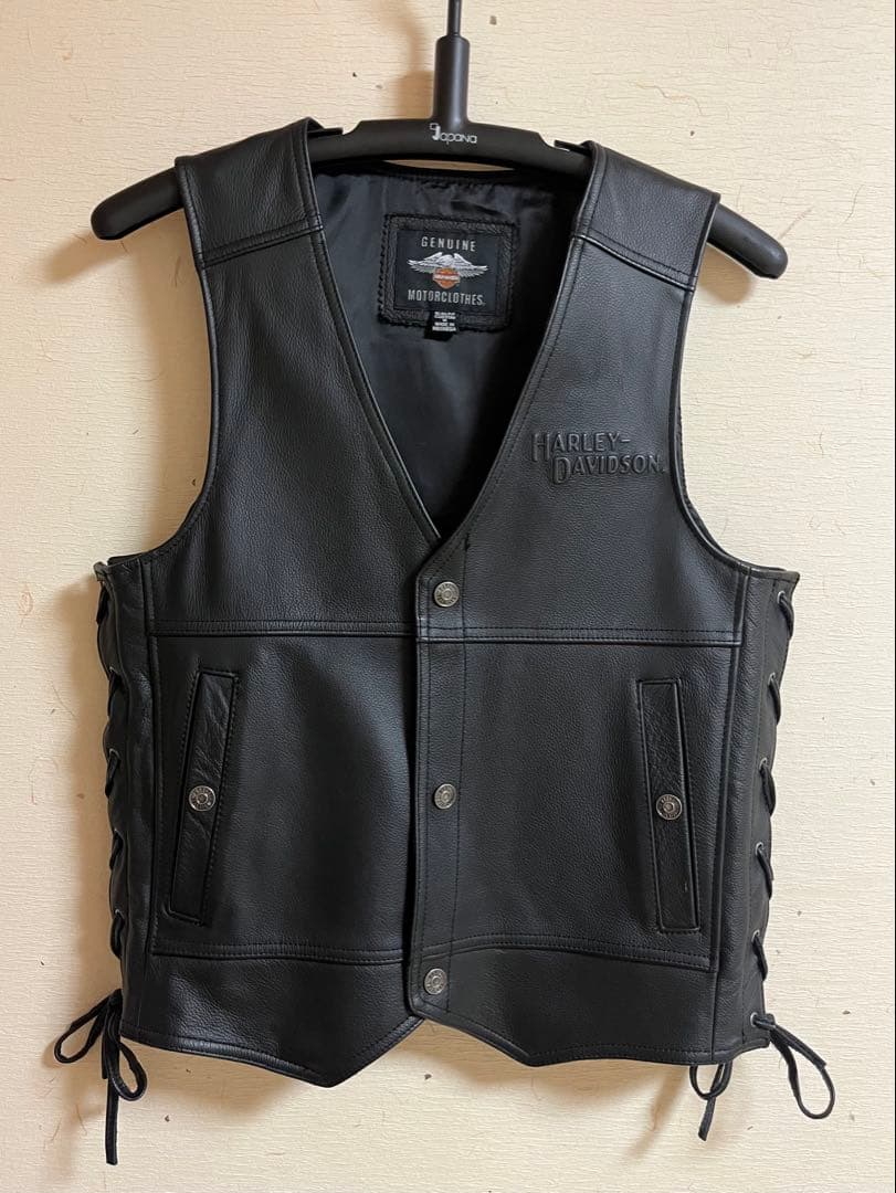 HARLEY-DAVIDSON ブラックレザーベスト M