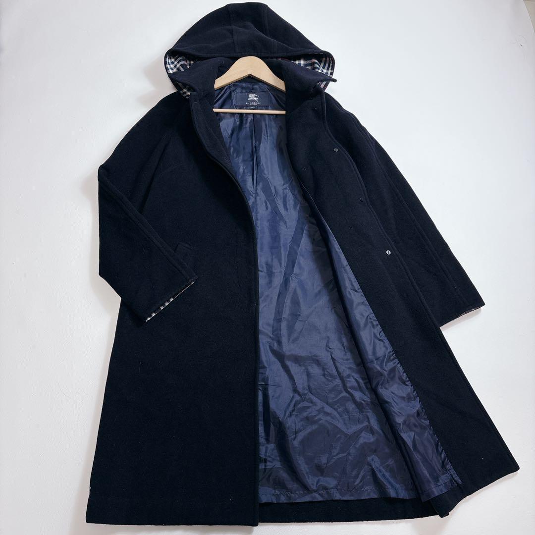 美品✨BURBERRY LONDON アンゴラ フーデットコート サイズS