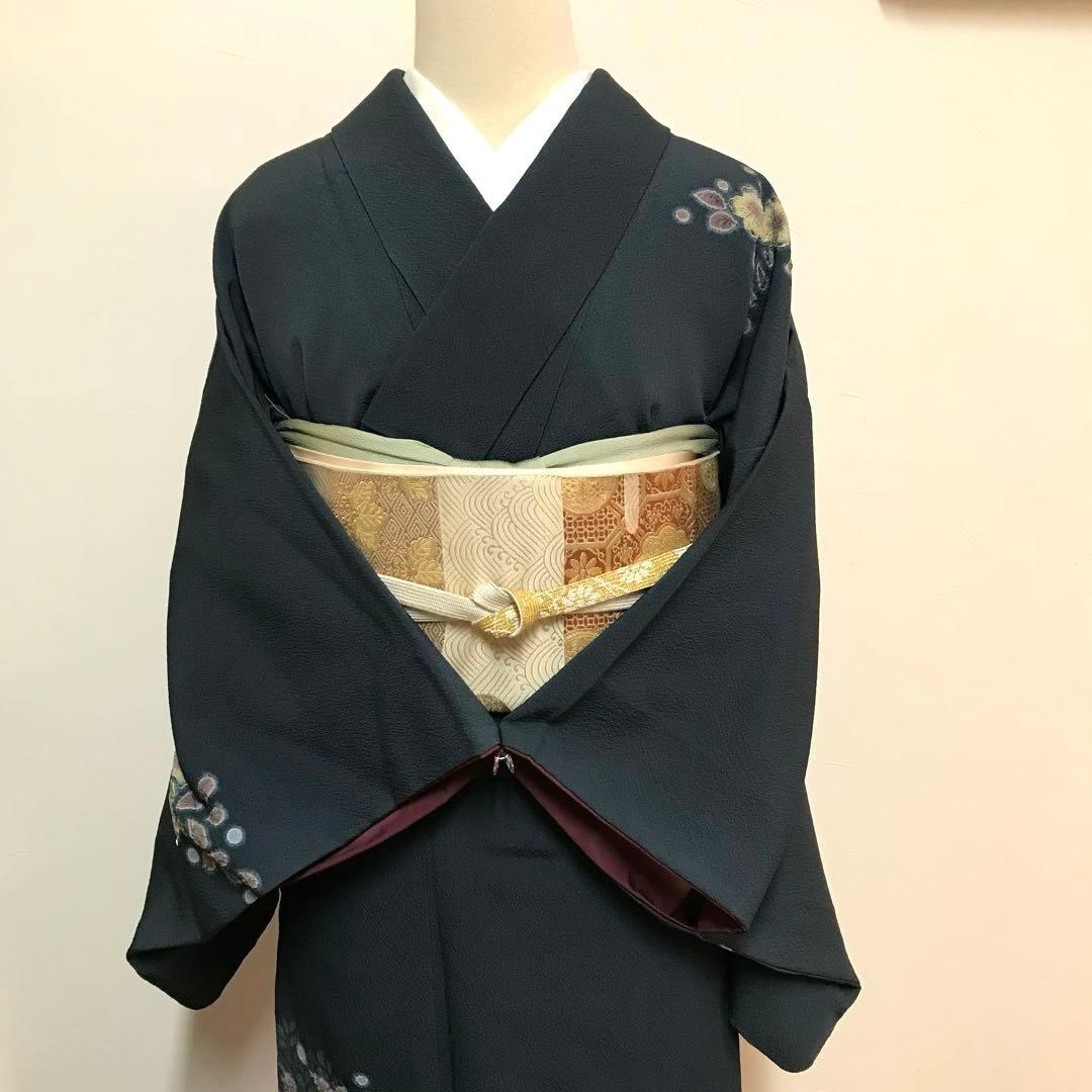 着物　シックで上品な辻ヶ花付下げ　やまと謹製　落款　幻　長浜縮緬