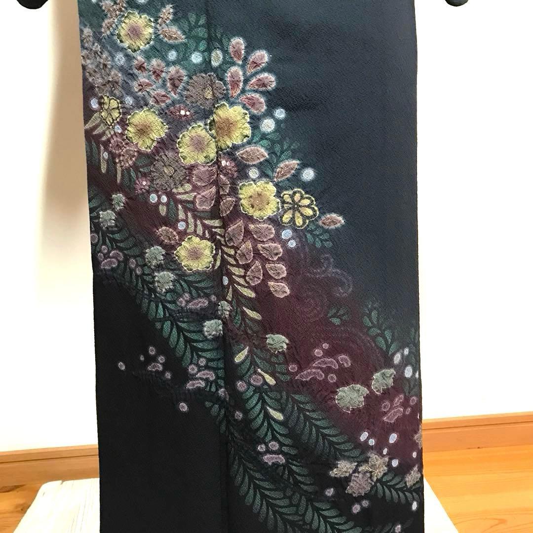 着物　シックで上品な辻ヶ花付下げ　やまと謹製　落款　幻　長浜縮緬