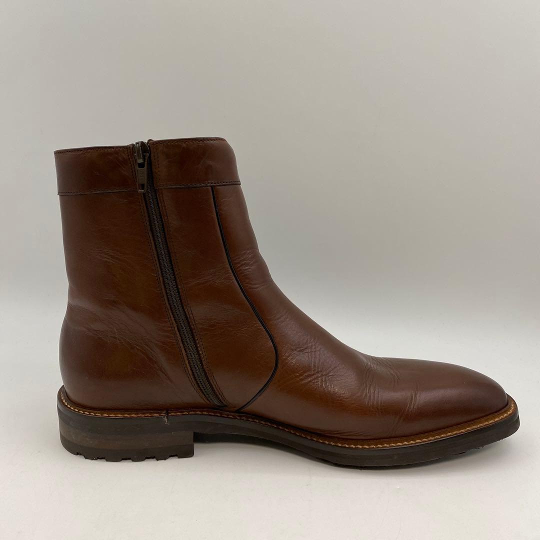 もやしもん【De gier】本革 ブラウン ジッパーブーツ フランス製