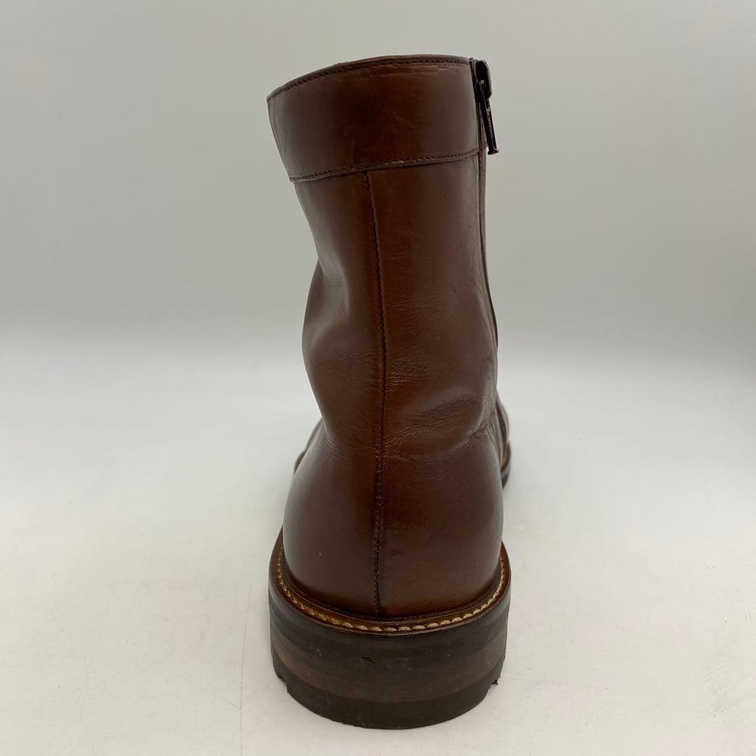 もやしもん【De gier】本革 ブラウン ジッパーブーツ フランス製