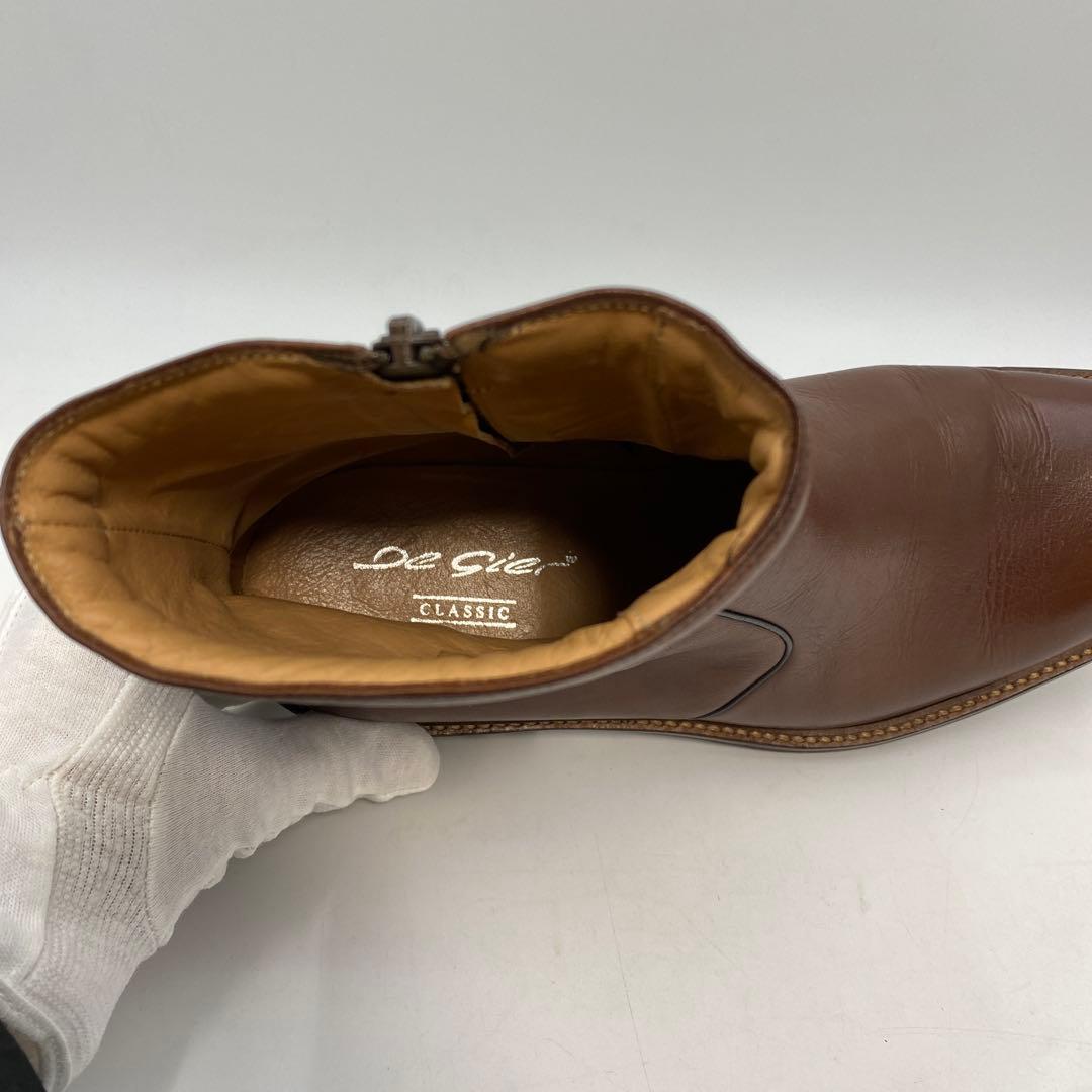 もやしもん【De gier】本革 ブラウン ジッパーブーツ フランス製