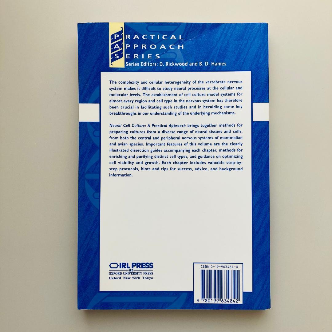 【洋書・神経細胞培養の実用書】Neural Cell Culture