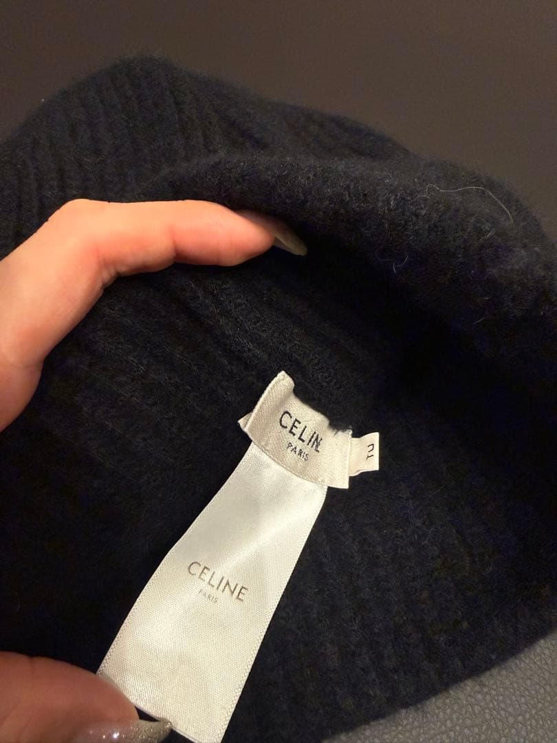 CELINE 黒 ニット帽 サイズ2