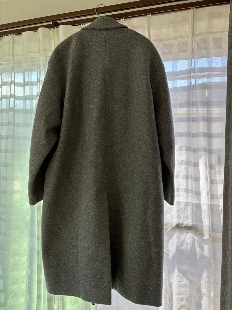 ATON グレー チェスター ロングコート S/M