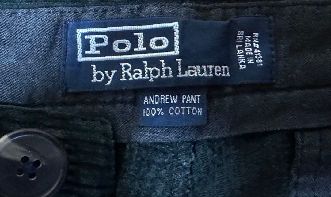 ラルフローレン コーデュロイ 90s 太畝　ANDREW 黒　ブラック