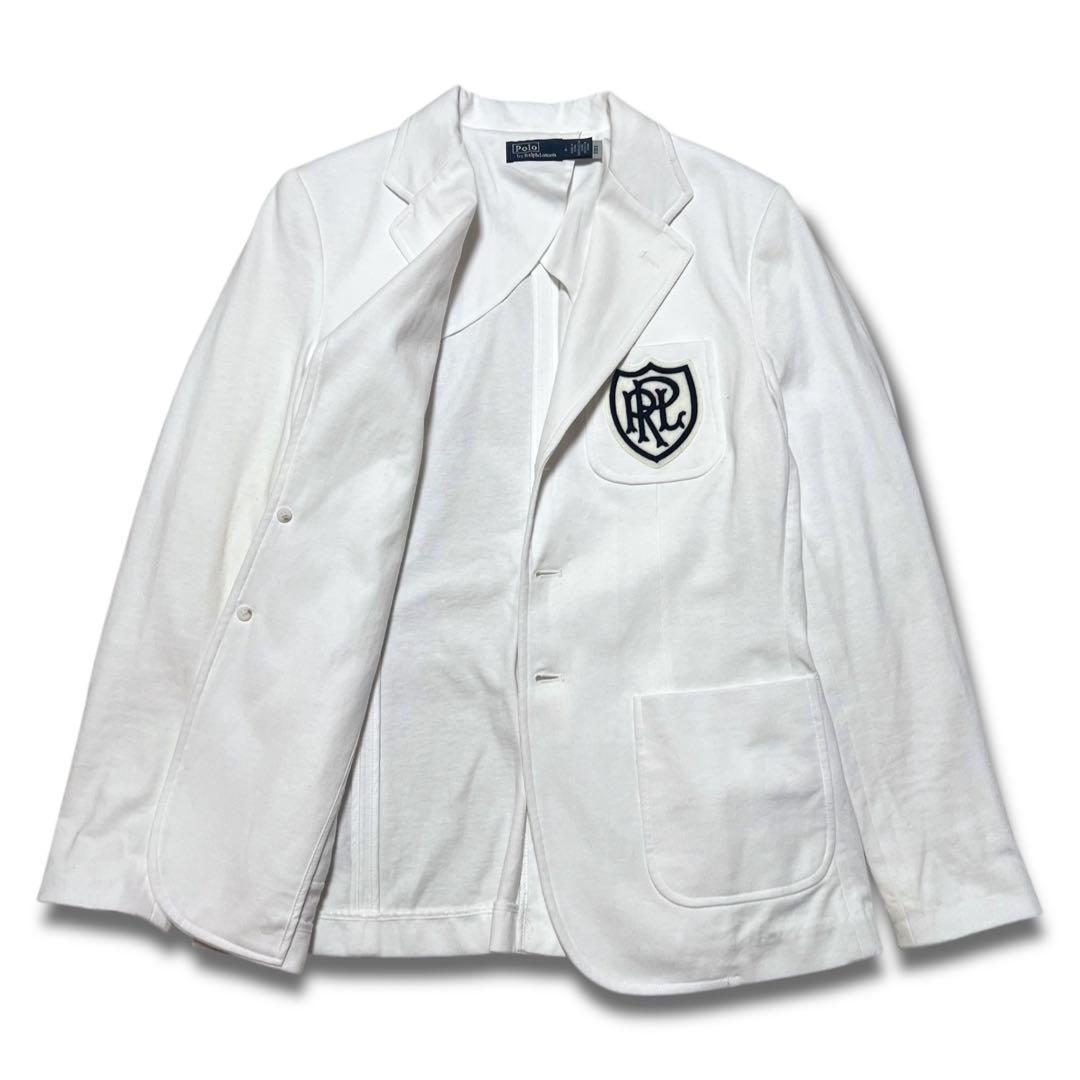 美品 2025 ポロラルフローレン ロゴクレストコットンジャージーブレザー 洗濯