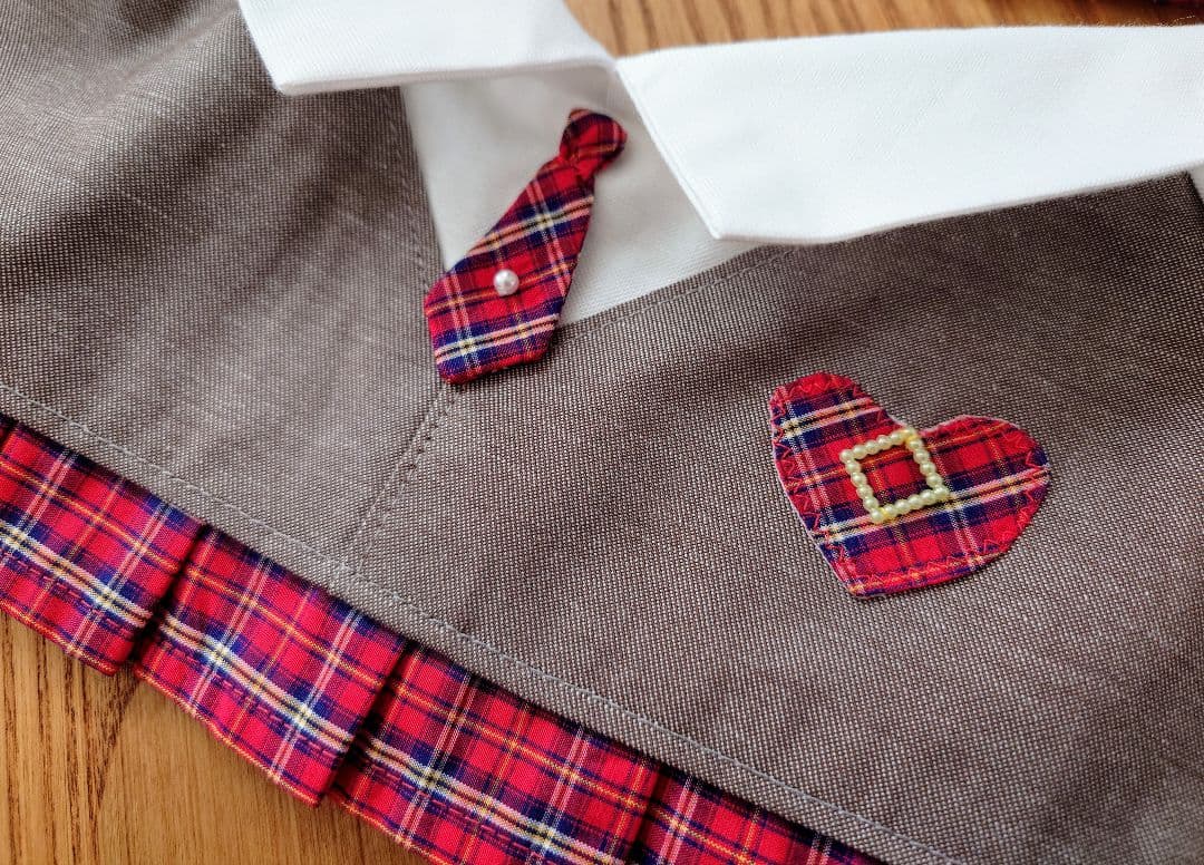 ★2着セット★ラボ服 らぼ服 ハンドメイド 制服(スカート有／グレー)