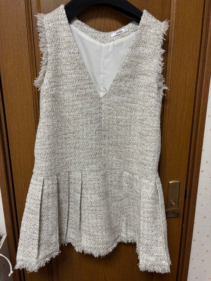 SNIDEL Vネックツイードジャンスカ　スナイデル ジャンスカ ワンピース